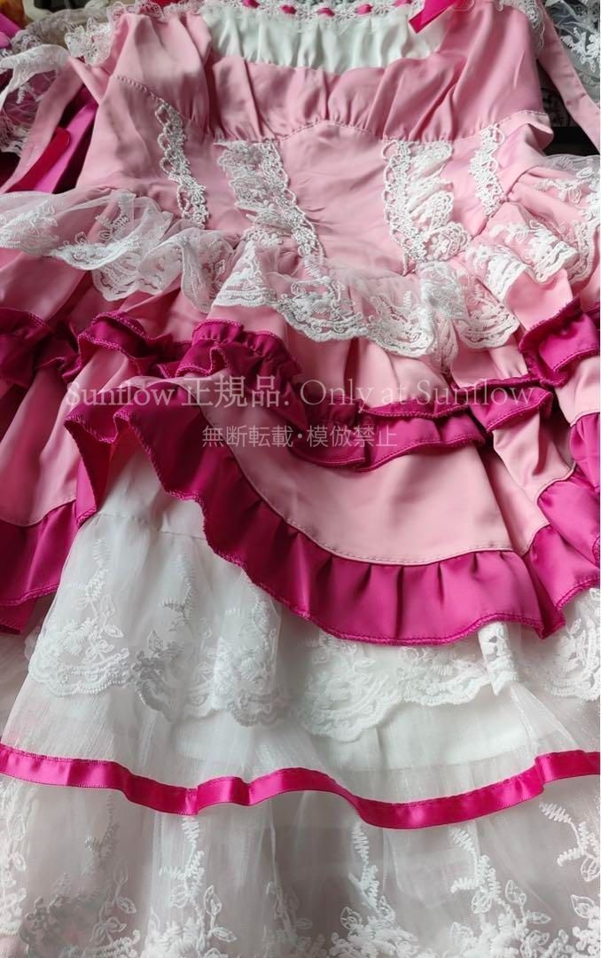  ゴスロリ ロリータドレス 宮殿風 リボン 姫ティアードスカート 地雷系メイド衣装 ゴスロリ ロリータ コスプレ衣装