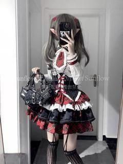 ロリータ オリジナル jsk ワンピース チェック柄 ドレス 撮影会 舞台 イベント