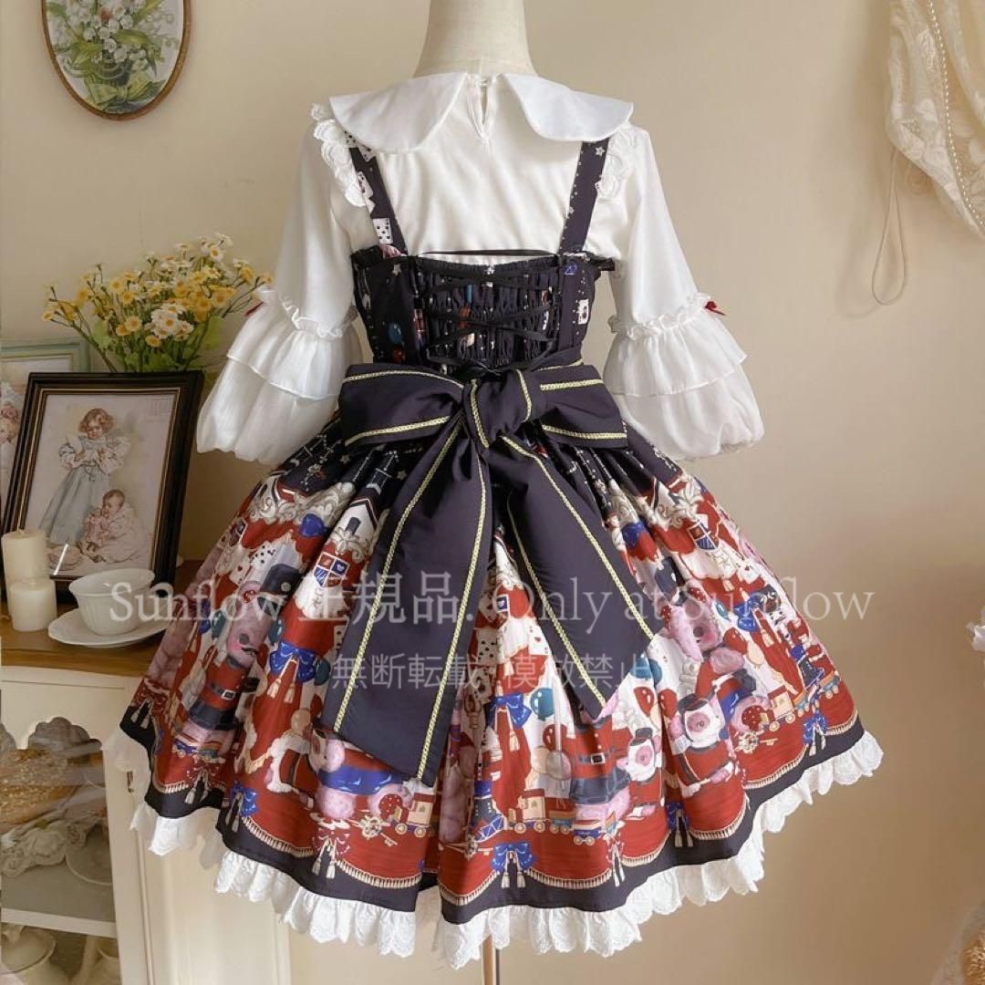 熊ジャズ ゴスロリ ロリータドレスロリィタ jskサスペンダードレス 黒