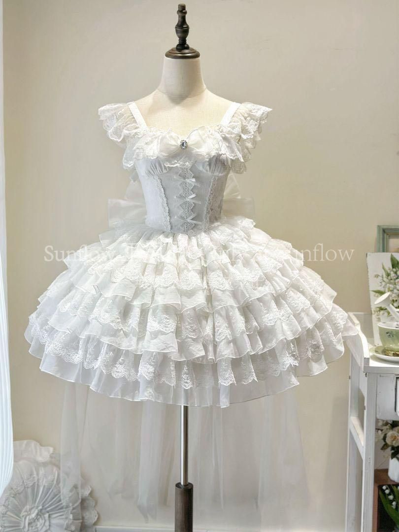 破羽再生 ロリータドレス バレエスタイル 花嫁JSK サスペンダードレス