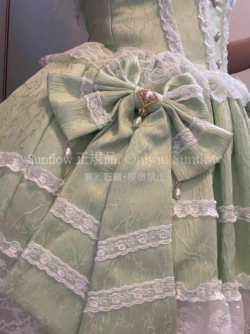 新品未使用】ゴスロリ ロリータドレス JSK甘ロリ ロリィタドレスリボン