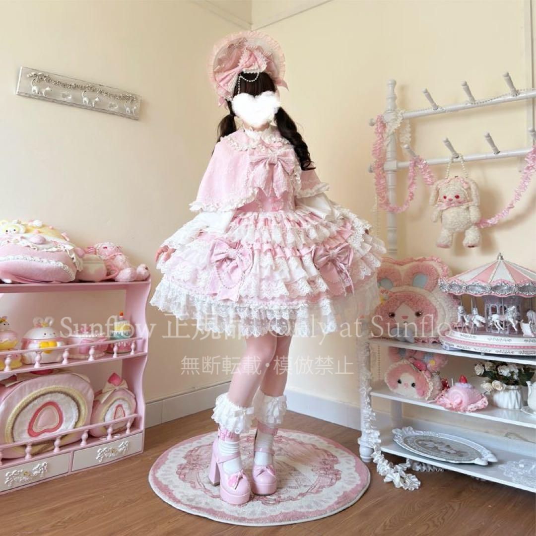 新品未使用】【十字心結】ゴスロリ?ロリータドレスフリル付き ロリィタ