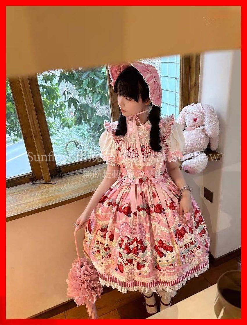 女子会やお出かけに最適ケーキ柄ロリータワンピース