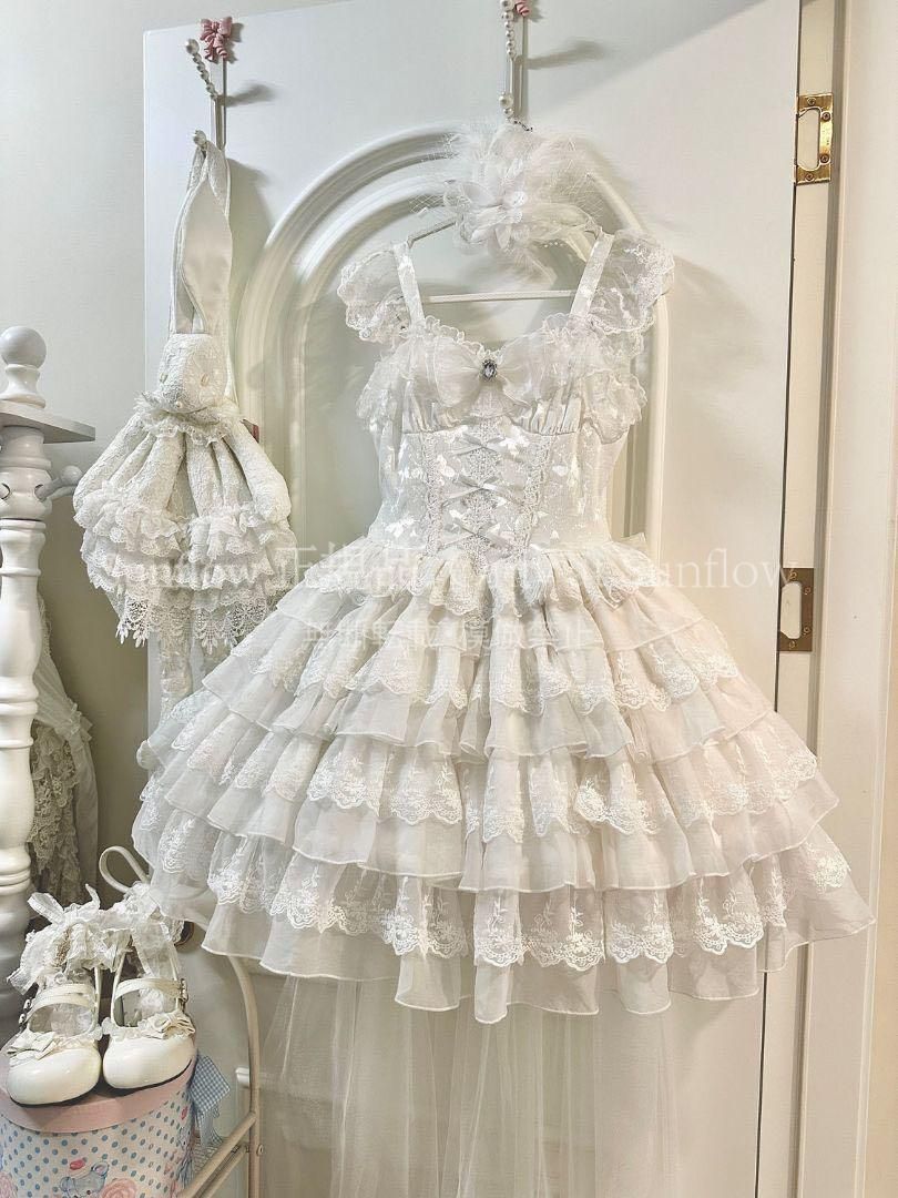 破羽再生 ロリータドレス バレエスタイル 花嫁JSK サスペンダードレス