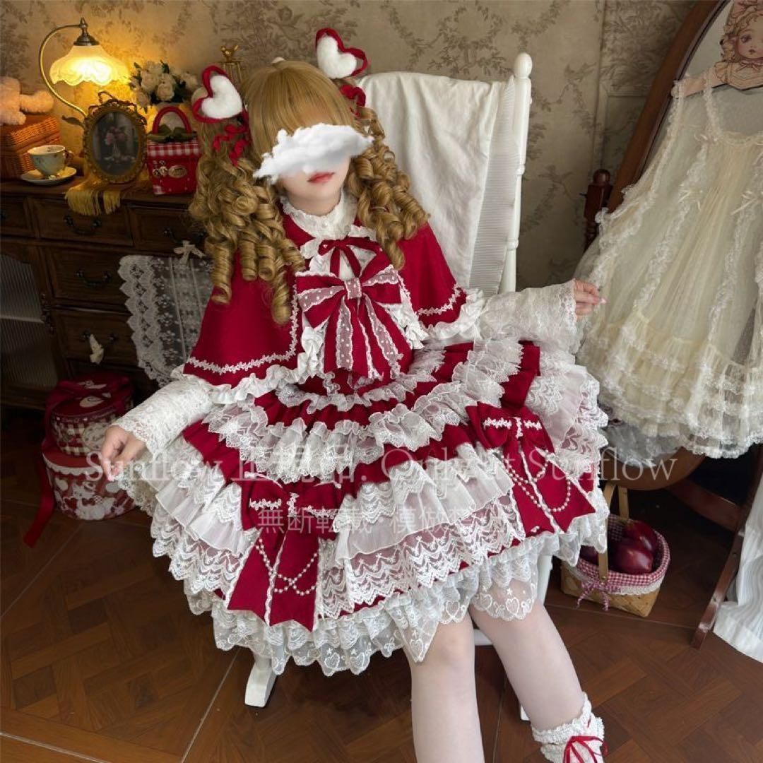 ゴスロリ ロリータドレスフリル付き
