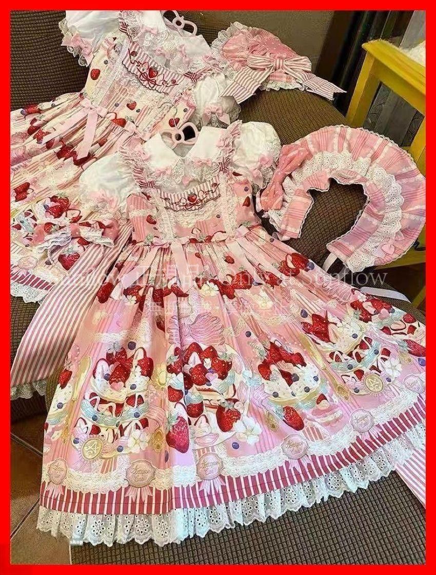 女子会やお出かけに最適ケーキ柄ロリータワンピース