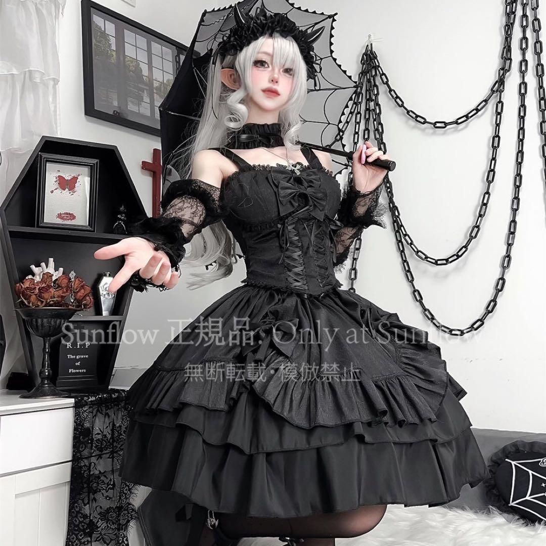  ゴスロリ 2点セット ミニ スカート ボトムス トップス ゴシック セットアップ ゴスロリ ロリータ コスプレ衣装