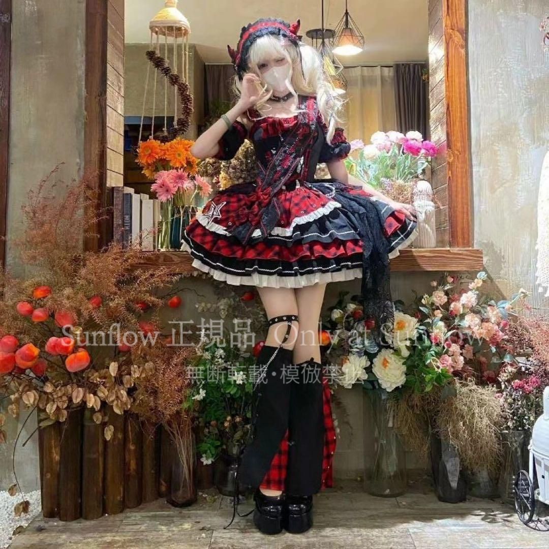 ロリcat星動 ゴスロリ ロリータドレス アイドル衣装 ゴシック 地雷系 赤