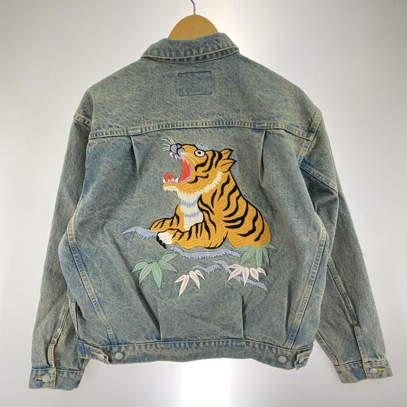 HOUSTON 虎刺繍 デニムジャケット サイズL 水色 51566 91