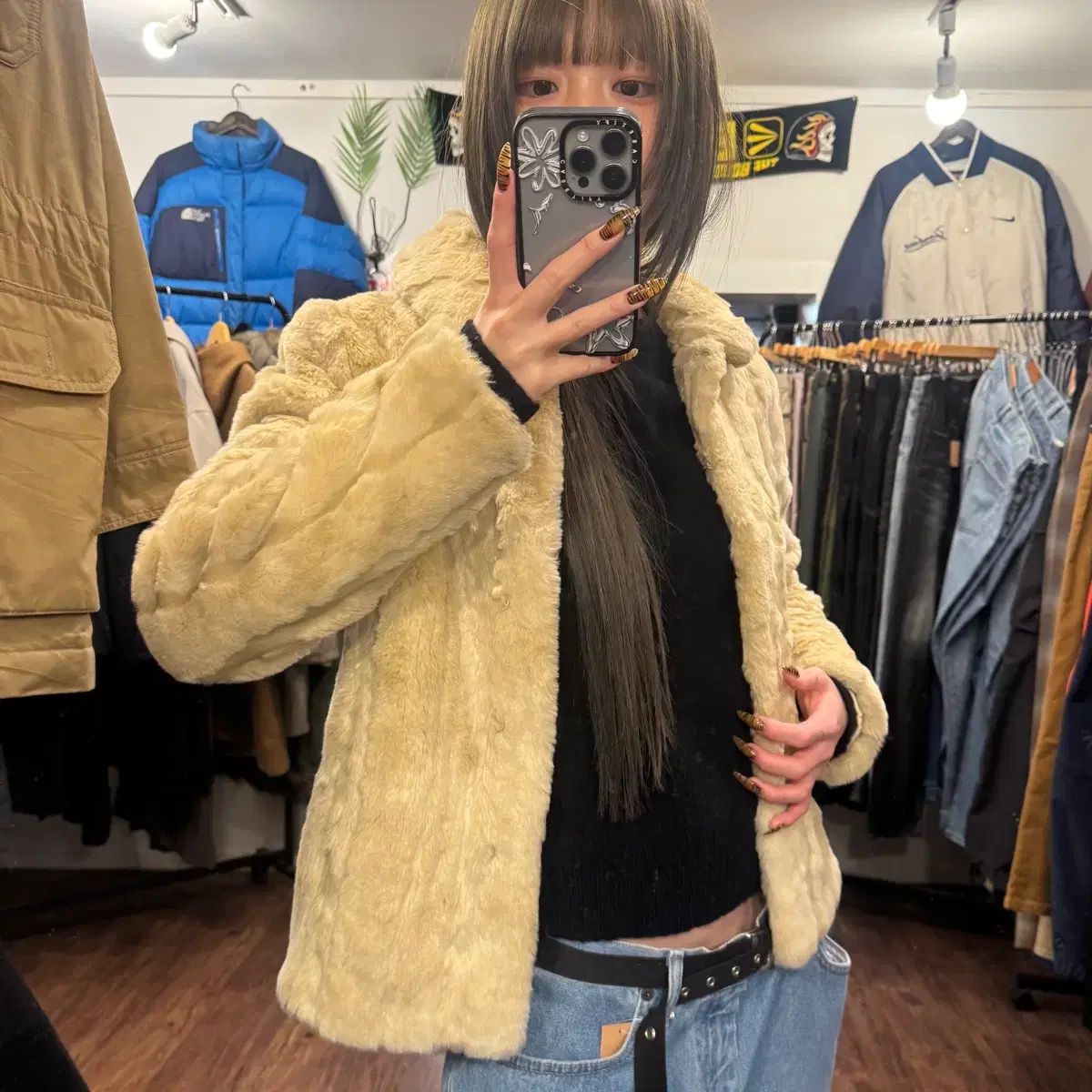 最終値下げ！！JUICY COUTURE vintage ファージャケット JUICY COUTURE ジューシークチュール Y2Kヴィンテージ シルクファー