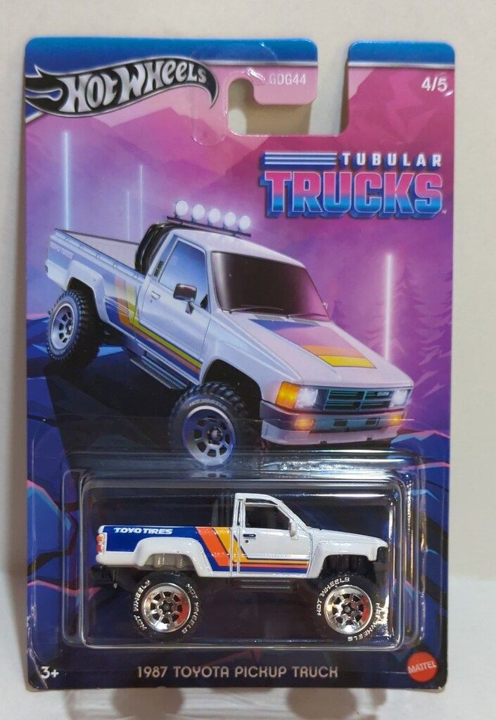 MATTEL HOTWHEELS TUBULAR TRUCKS 4/5 HRR98 1987 TOYOTA PICKUP TRUCK