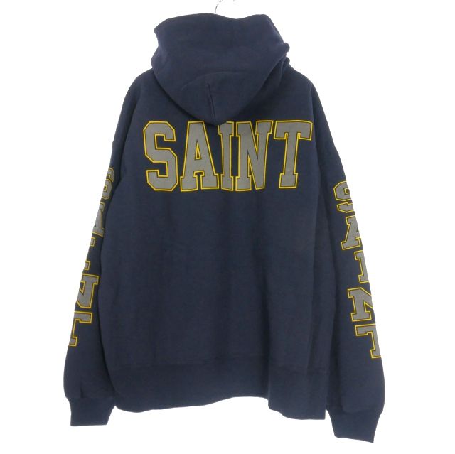 セントマイケル25AW新作HOODIE/SAINTネイビーLサイズ美品パーカー セントマイケル25AW新作HOODIE/SAINTネイビーLサイズ美品パーカー