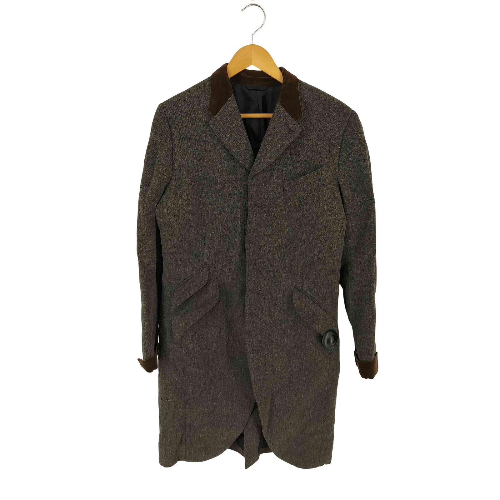 ポールスミスコレクション Paul Smith COLLECTION ベルベット切替 比翼コート メンズ 表記無