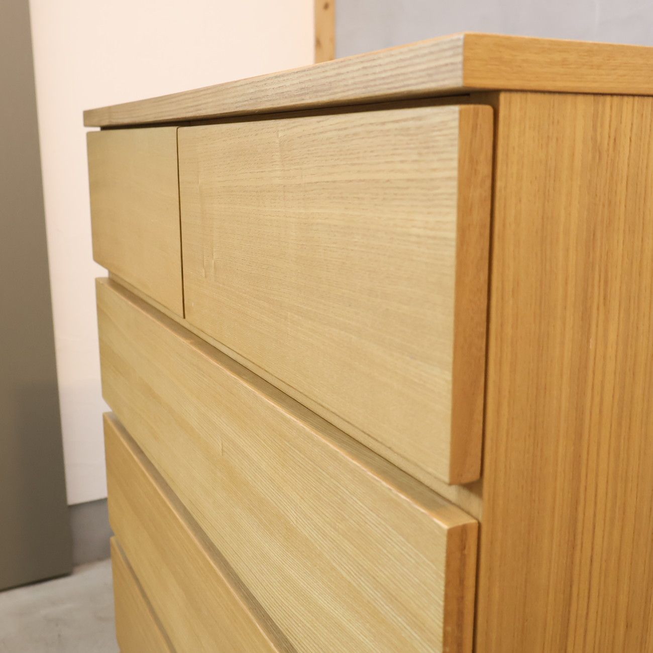 無印良品 MUJI タモ材 木製 チェスト 6段 ワイド ナチュラル シンプル