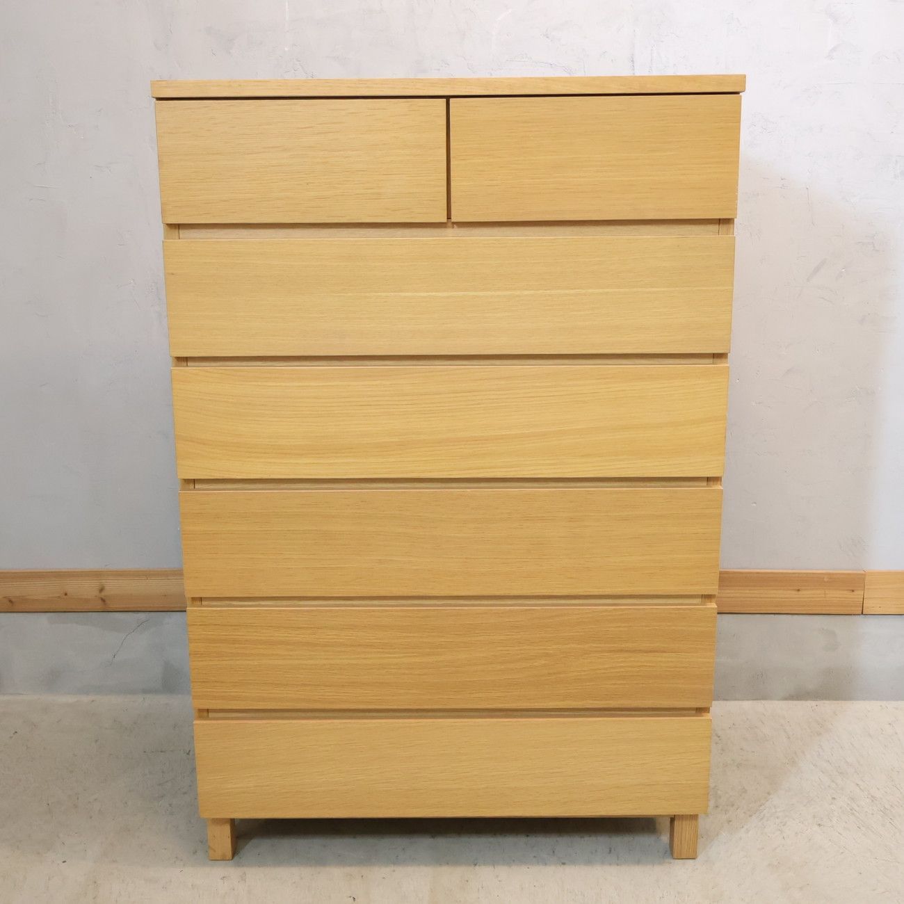 無印良品 MUJI オーク材 木製 チェスト 6段 ワイド ナチュラル