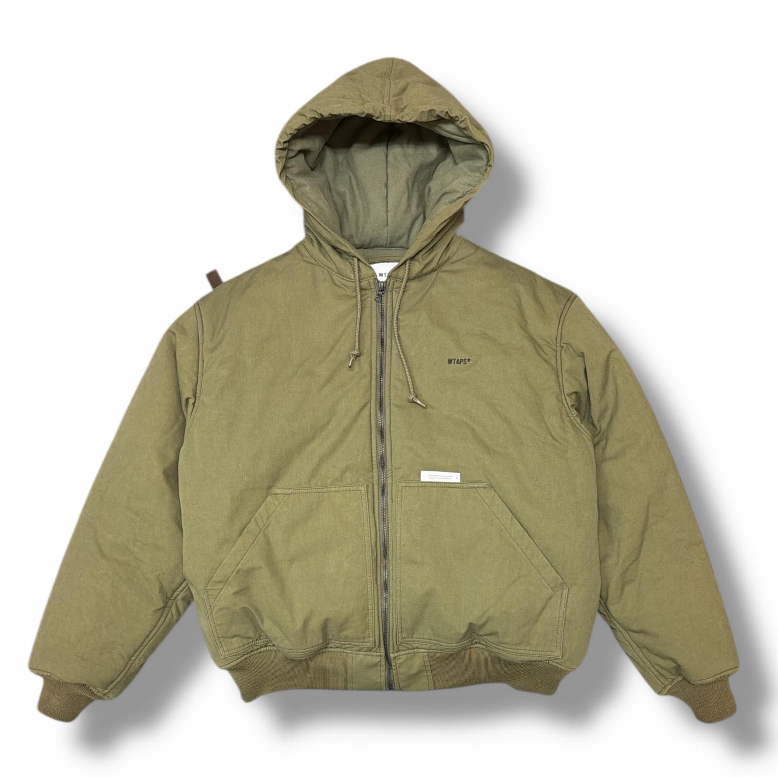 参考上代47300円 WTAPS 25 AW PUFF D 00 M JACKET COTTON. WEATHER 中綿入りジップアップジャケット ダウン ダブルタップス 252 TQDT-JkM 01 カーキ 4 4046