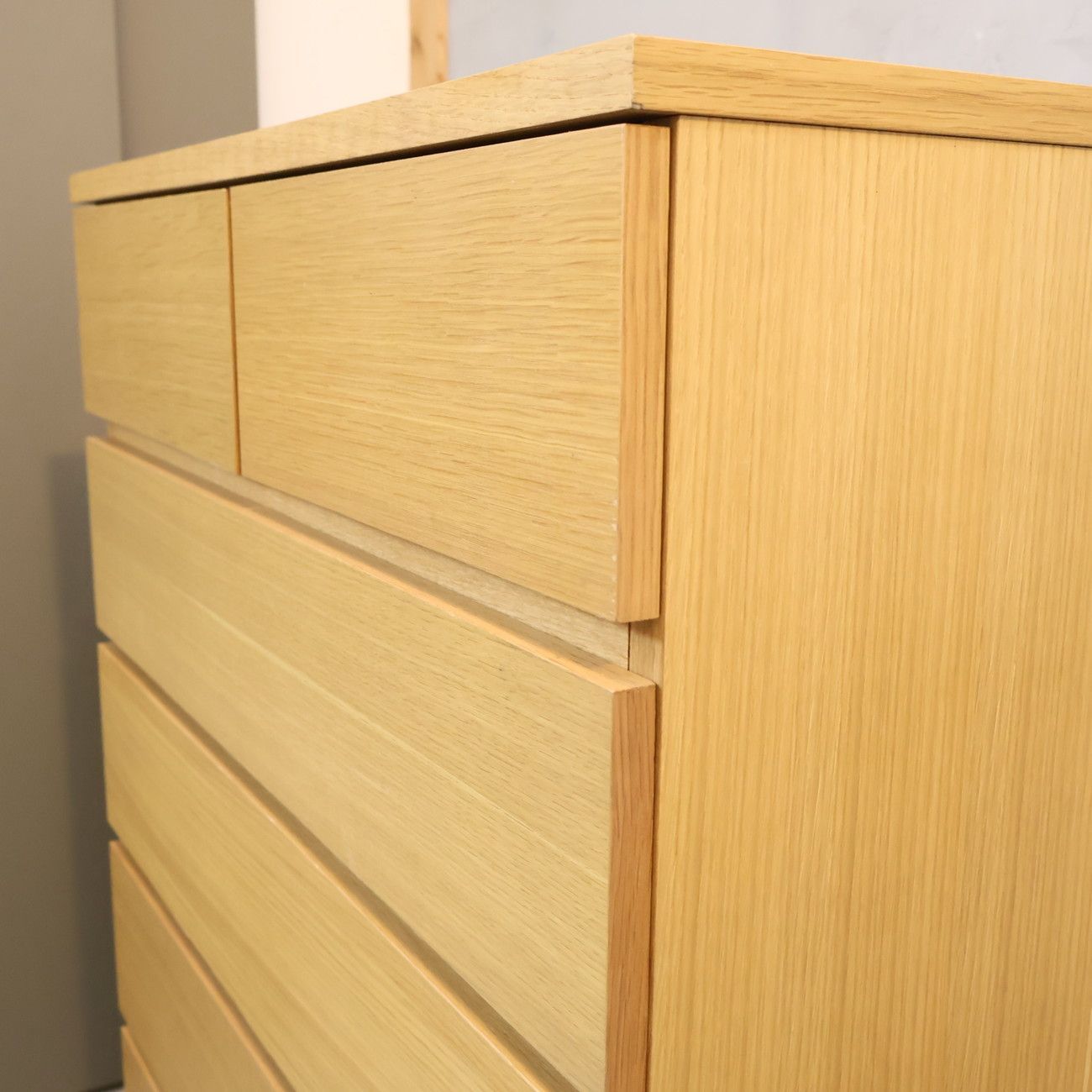 無印良品 MUJI オーク材 木製 チェスト 6段 ワイド ナチュラル
