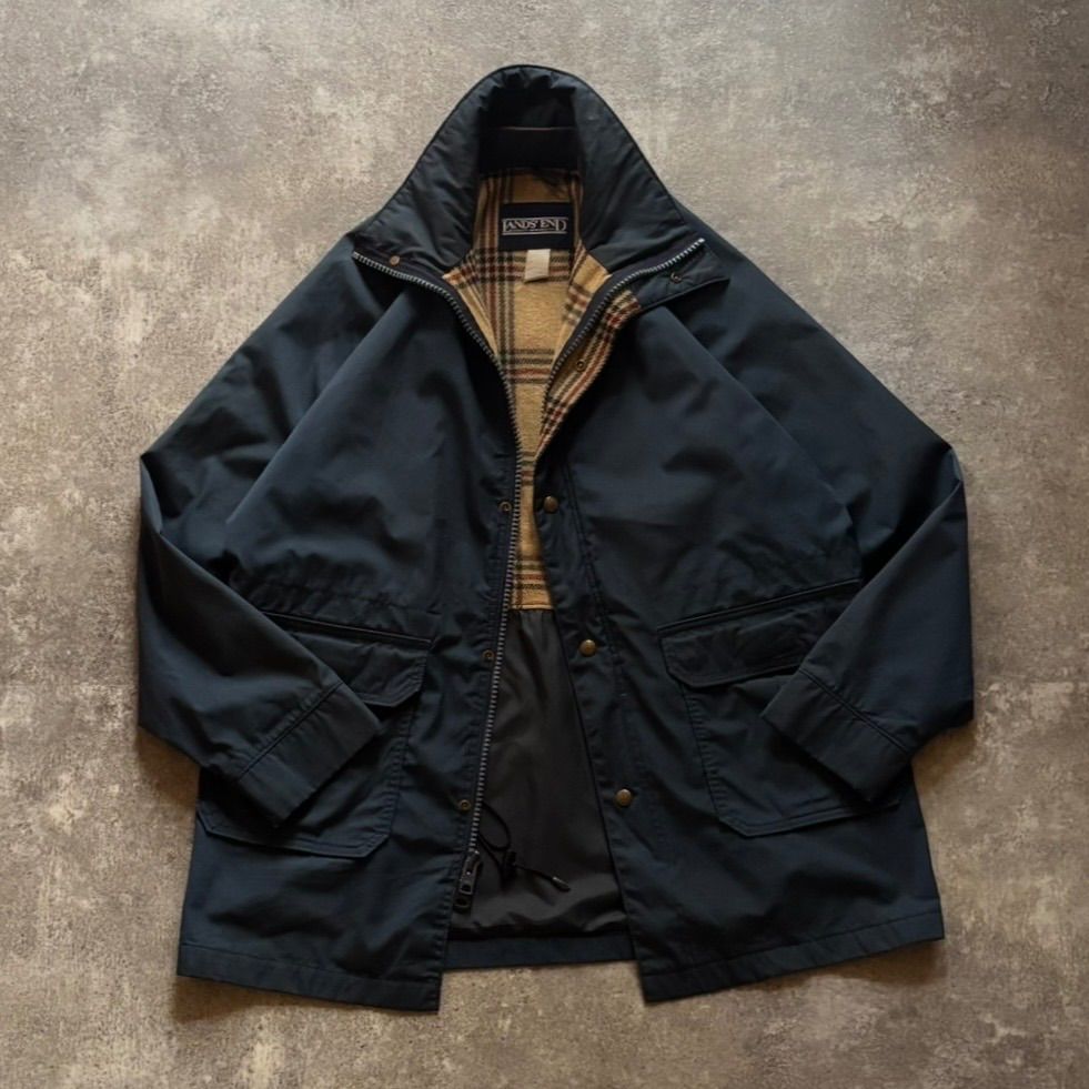 90年代 90s LANDS'END ランズエンド 裏地チェック ウール ナイロン