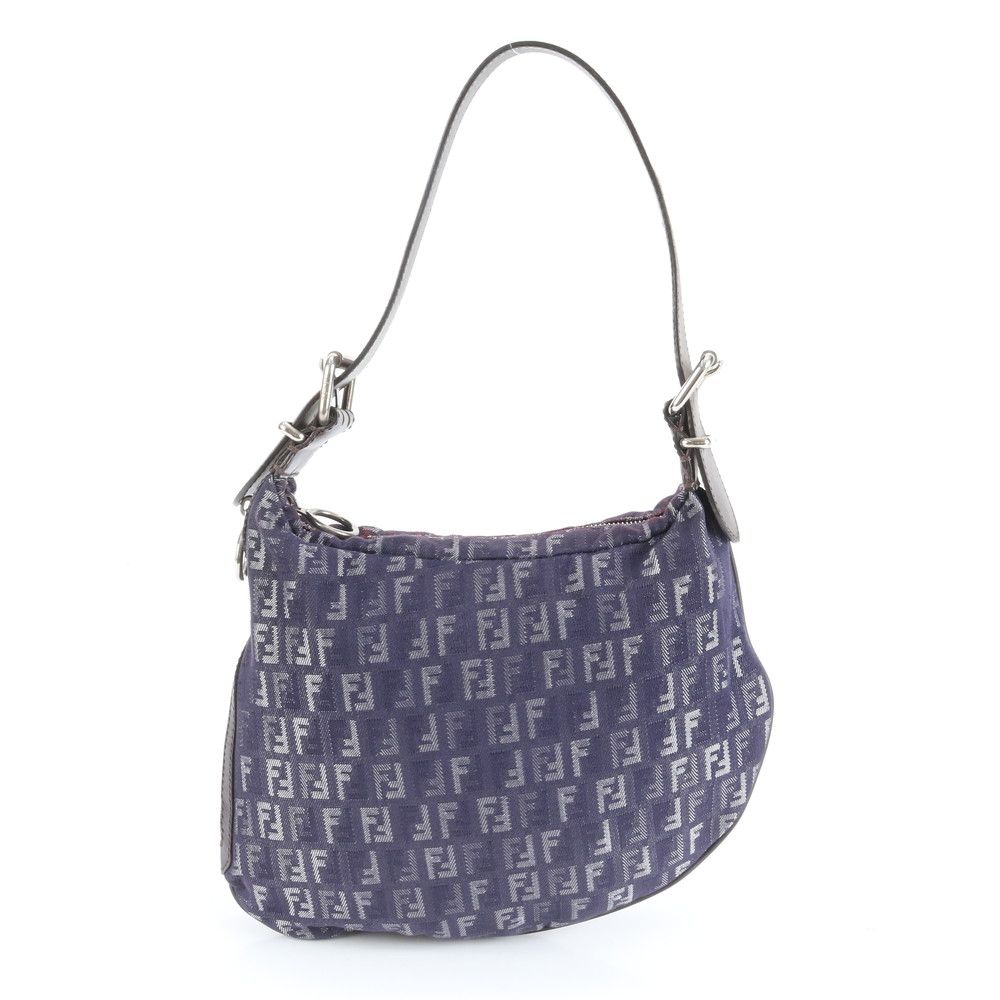 美品 フェンディ ズッキーノ レザー キャンバス ショルダーバッグ