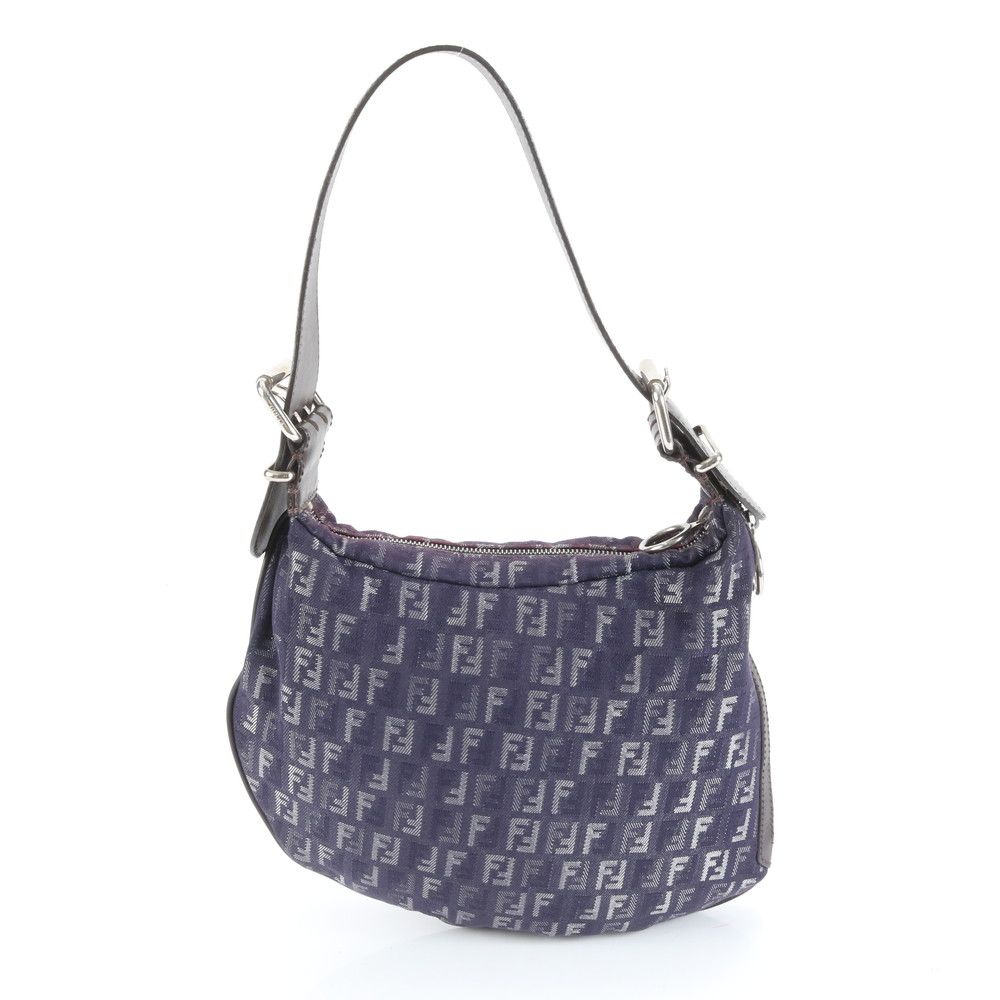 美品 フェンディ ズッキーノ レザー キャンバス ショルダーバッグ