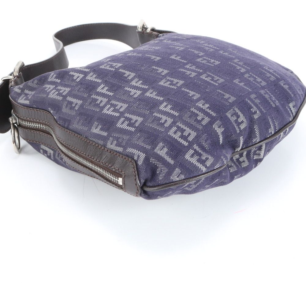 美品 フェンディ ズッキーノ レザー キャンバス ショルダーバッグ