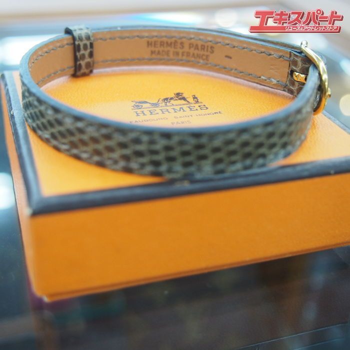 HERMES 猫用首輪 安い コリエ プール シシャ リザード 品 ブラウン