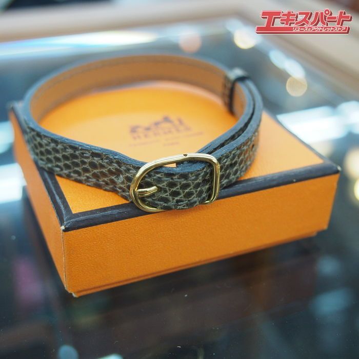 HERMES 猫用首輪 安い コリエ プール シシャ リザード 品 ブラウン