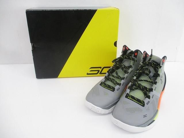 アンダーアーマー UNDER ARMOUR カリー Curry バスケットボールシューズ スニーカー 1259007 035 27 cm グレー オレンジ メンズ