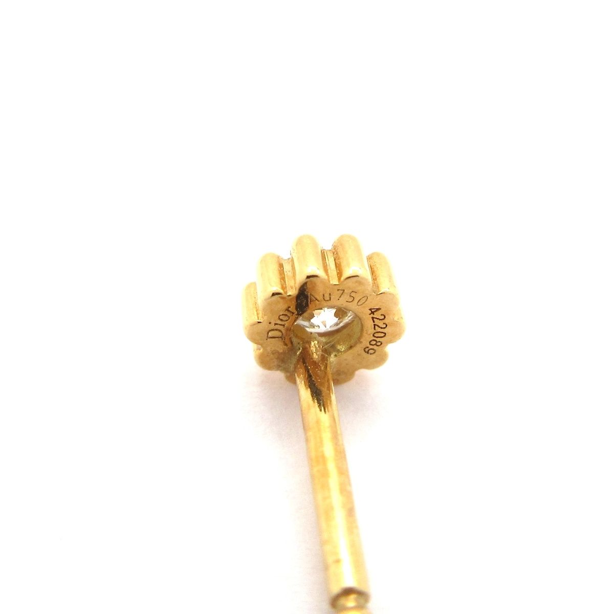  DIOR ChristianDior ディオール クリスチャンディオール ピアス K 18 PG ダイヤモンド 総4 Pダイヤ アシンメトリー ピアス(両耳用) アクセサリー