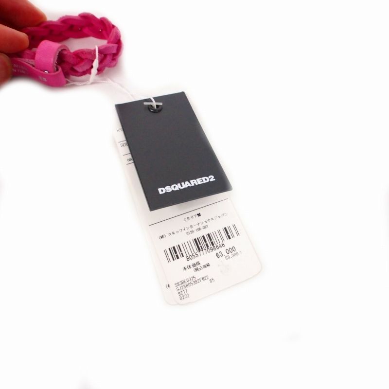 ディースクエアード DSQUARED2 22AW ロゴバックル メッシュレザー