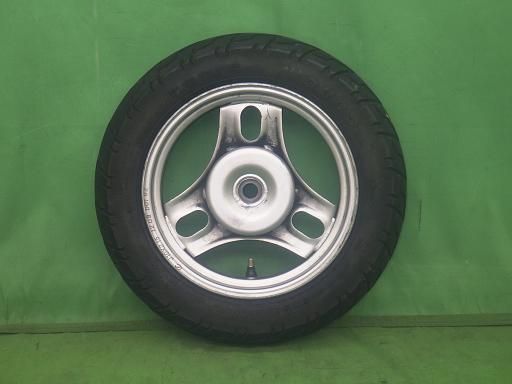 車 【未使用】バイク用 スチールホイールタイヤ 80/100-10