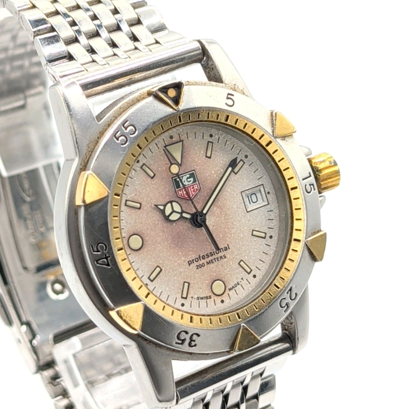 TAG HEUER Professional 955.713 G S EL Watch QZ Men Silver Combi Date Y 2 K 00 タグホイヤー セル 時計 クオーツ レディース ゴールド シルバー コンビ デイト 稼働品