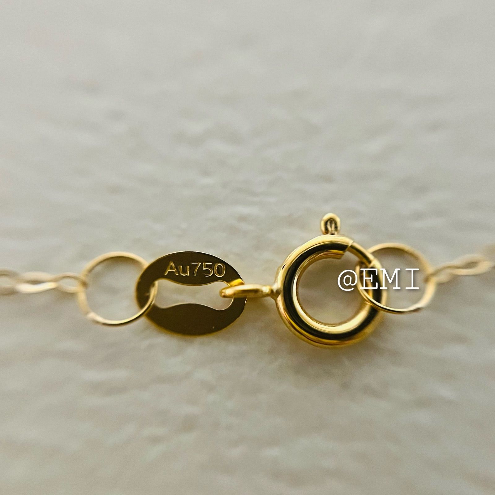 K18YG Oシェイプシンプルネックレス 45cm 18金 au750 イエローゴールド