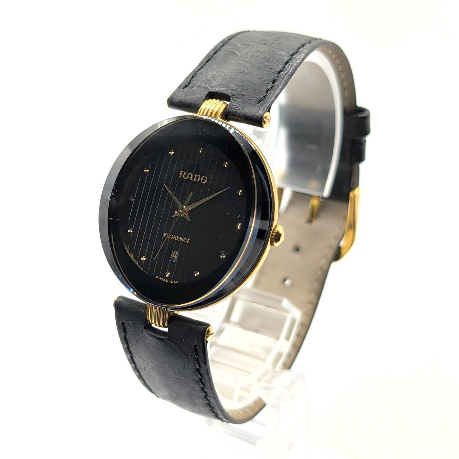 動作未確認　ラドー　フローレンス　クォーツ　152.3694 フェイスのみ RADO FLORENCE 152.3694.2 Watch QZ Ladies Gold Black Dial Date Y2K