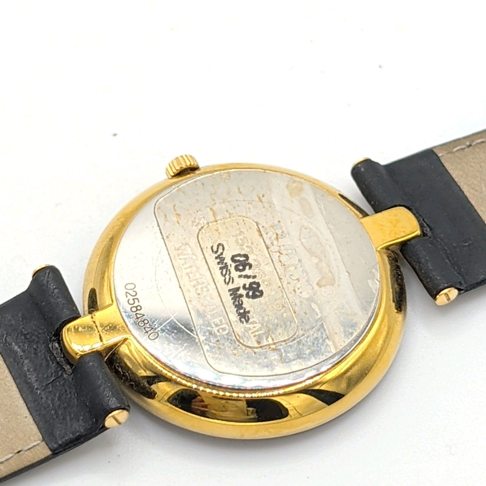 RADO FLORENCE 152.3694.2 Watch QZ Ladies Gold Black Dial Date Y2K