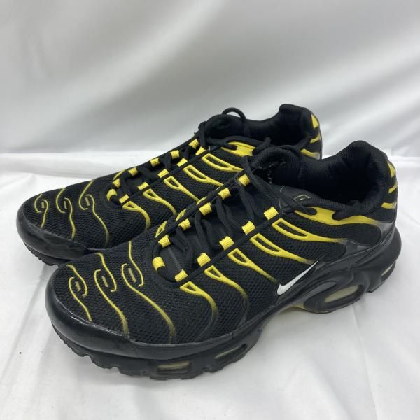 中古】NIKE AIR MAX PLUS Black White-Vivid Sulfur サイズ26.5cm