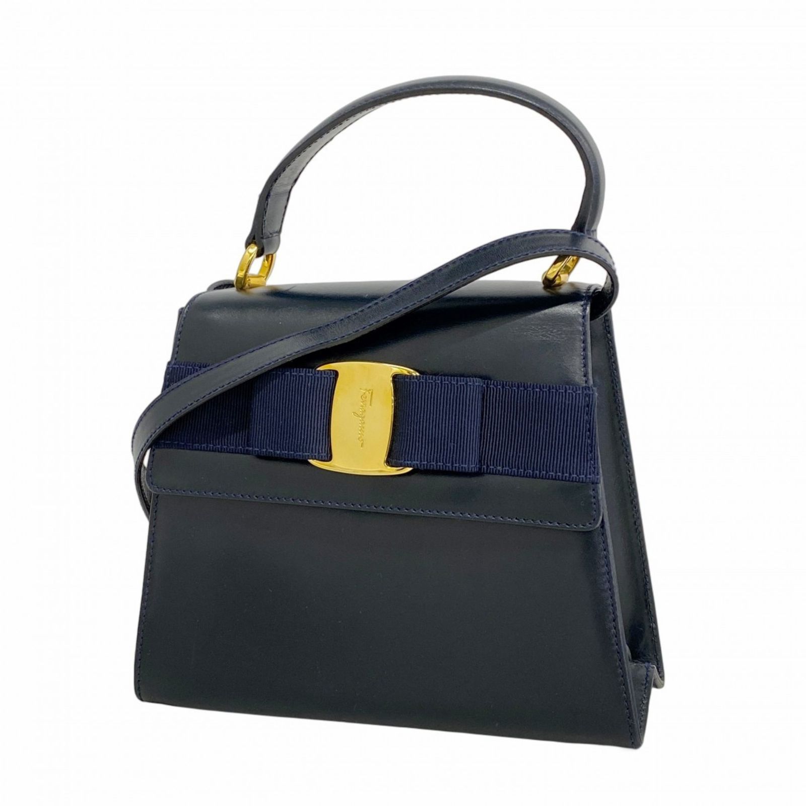 Salvatore Ferragamo ネイビー ハンドバッグ Salvatore Ferragamo ネイビー ハンドバッグ