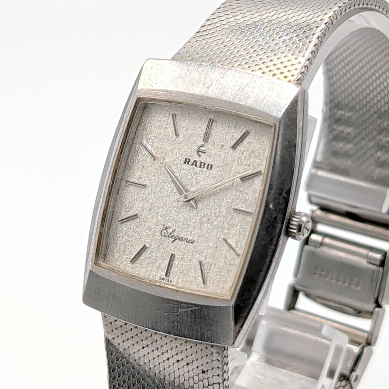ラドー　エレガンス　腕時計　レディース　クオーツ　銀　ビンテージ　22mm　箱 RADO ELEGANCE Watch quartz Ladies Silver Dial Square Y2K 00S