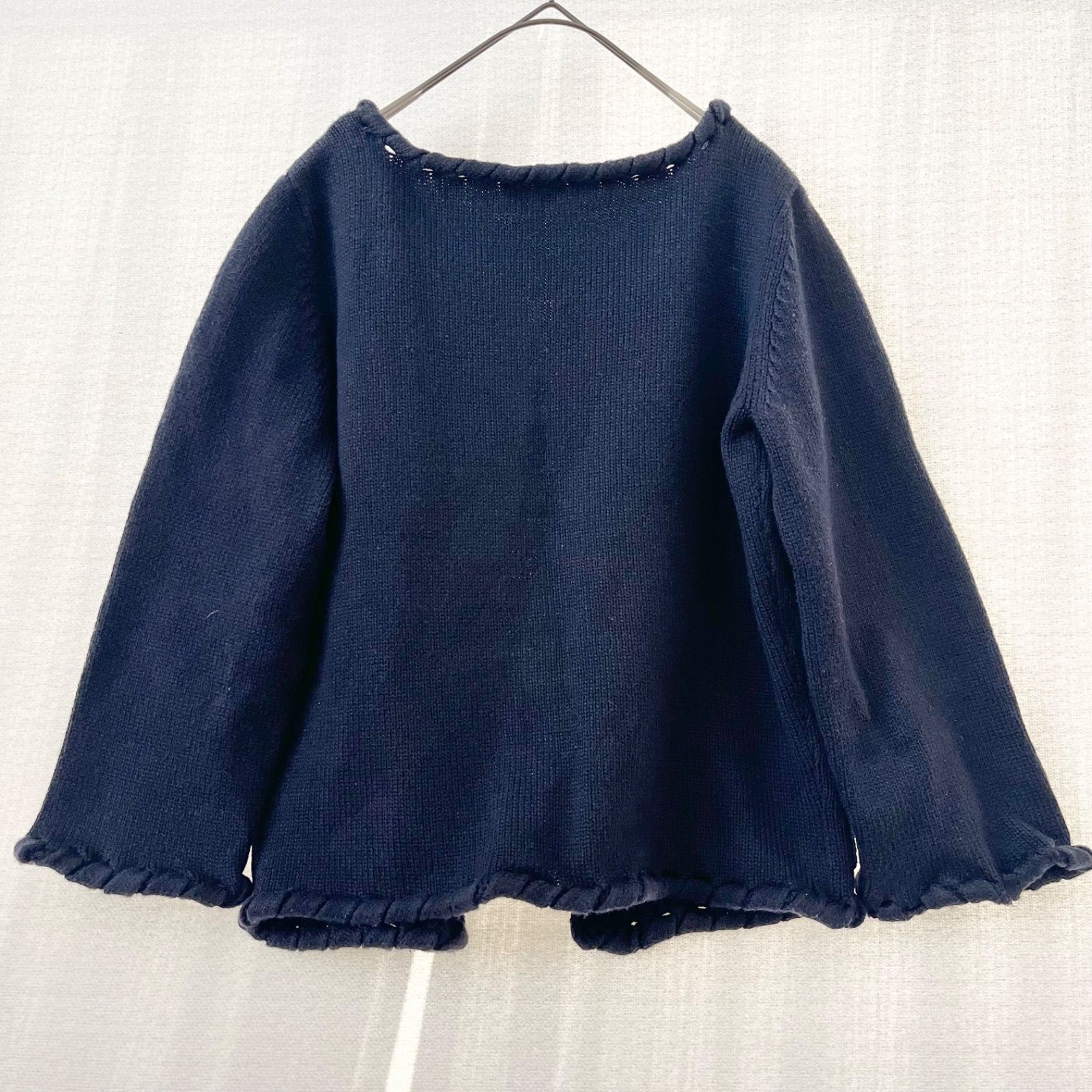 フォクシーニューヨークfoxy new yorkノーカラーニットジャケット38