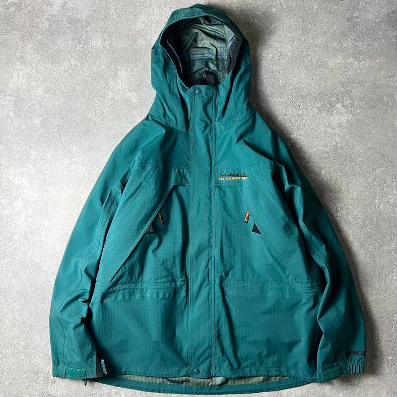 メンズ 希少 L.L.Bean GORE-TEXマウンテンパーカー M ターコイズ