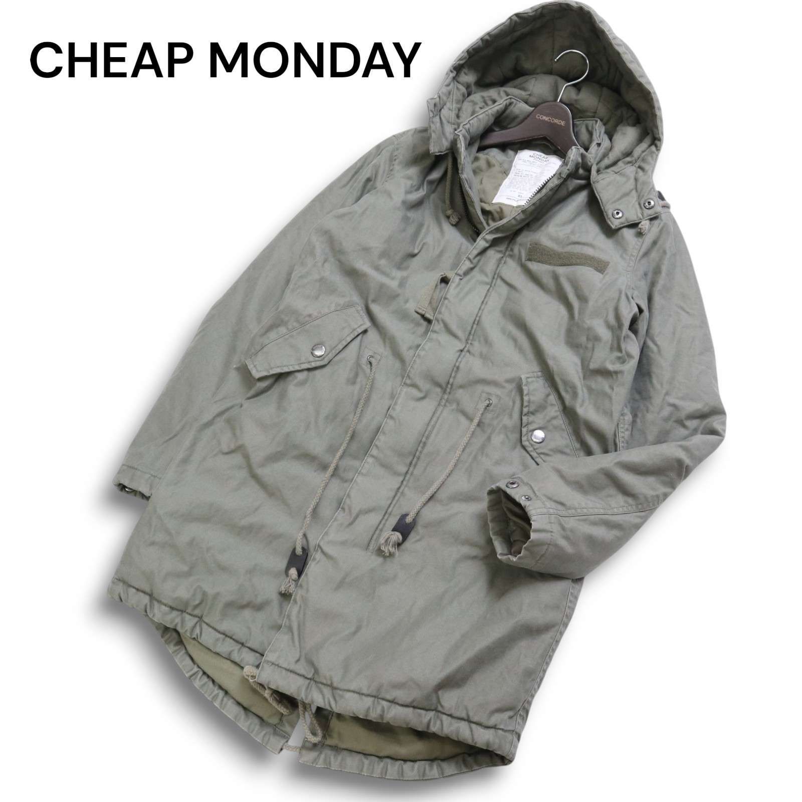 CHEAP MONDAY チープマンデー 秋冬 フード着脱可☆ 中綿 モッズ コート 