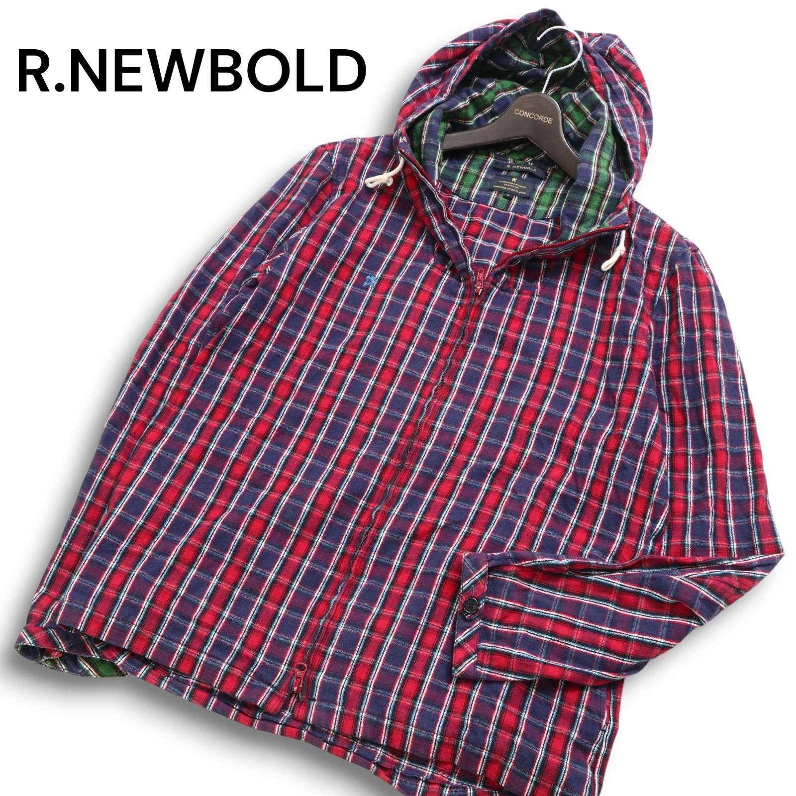 R NEWBOLD ポールスミス 秋冬 ロゴ刺繍 ネル ダブルジップ フーディー ブルゾン ジャケット Sz L メンズ 赤 - メルカリ