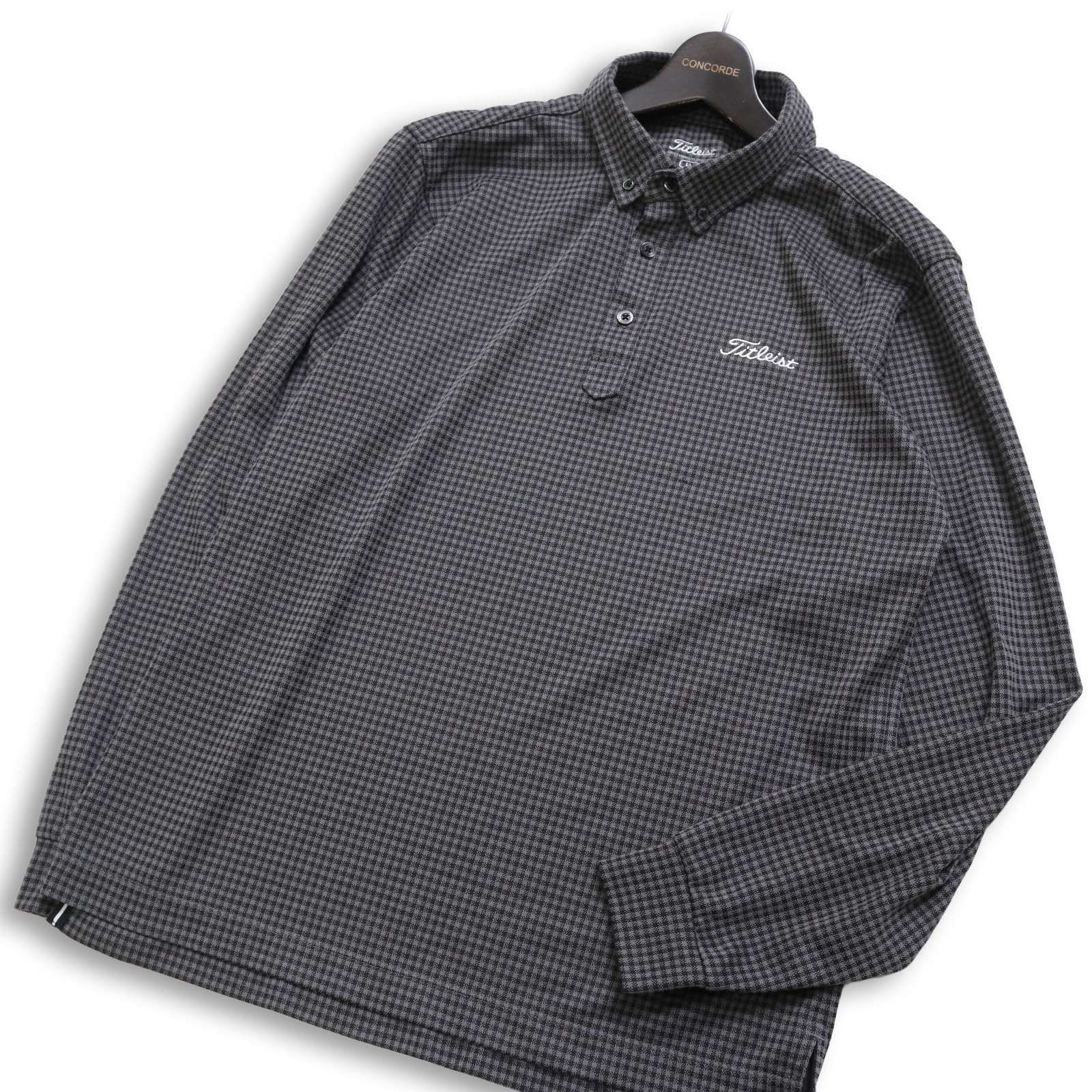 Titleist タイトリスト ゴルフ 秋冬 ロゴ刺繍 長袖 ボタンダウン