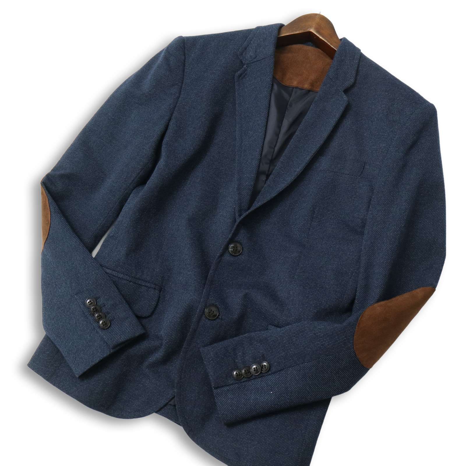 ZARA MAN テーラードジャケット エルボーパッチ ネイビー ザラ - XL 