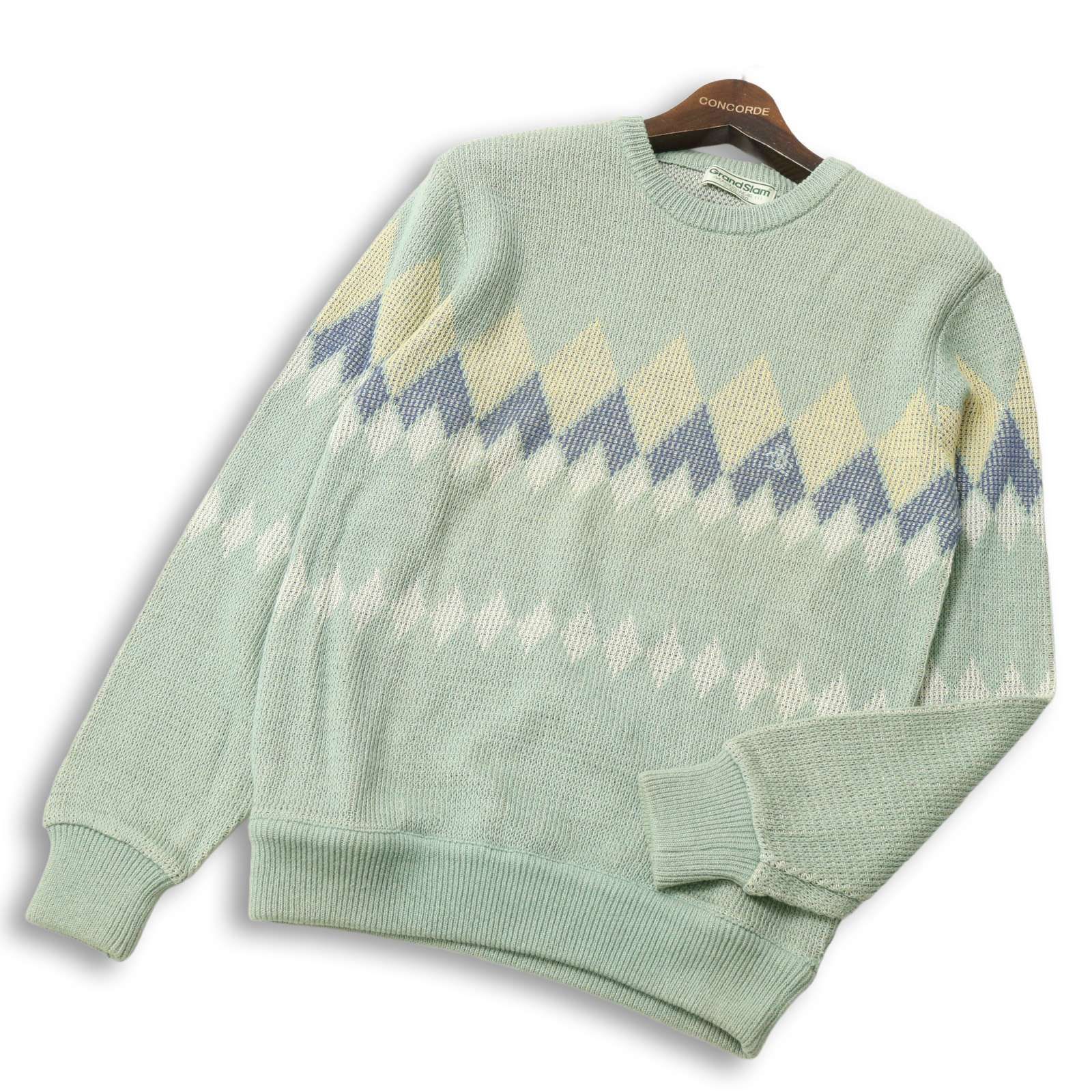 Munsingwear マンシングウェア　ニット【美品】 Munsingwear マンシングウェア ゴルフ 通年 ダイヤ柄☆ コットン