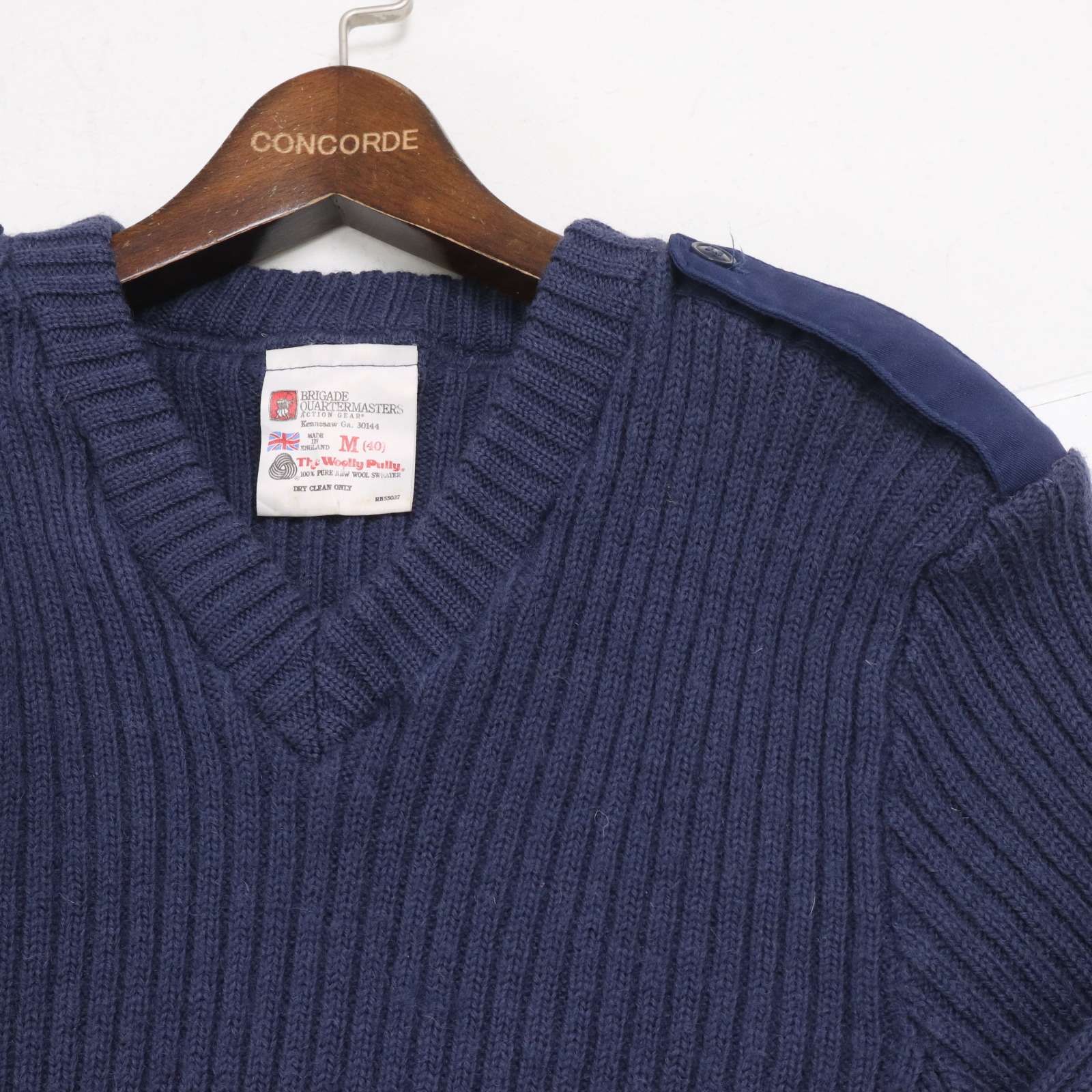 UK 英国製 The Woolly Pully ウーリープーリー Vネック コンバット 