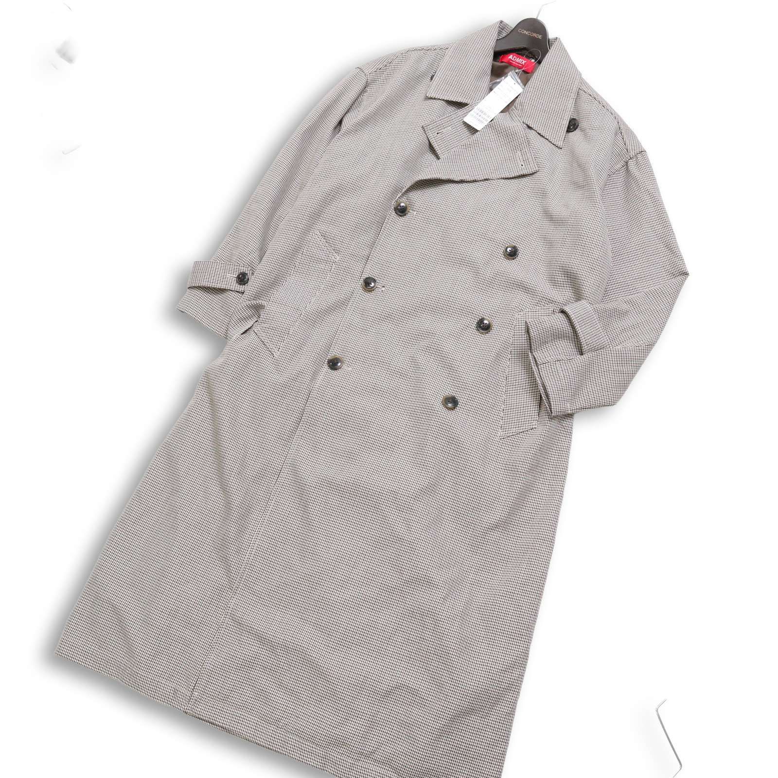 【新品 未使用】 ADMIX A.S.M アトリエサブ メン 千鳥チェック柄 オーバーサイズ トレンチ コート Sz.48 メンズ ASM