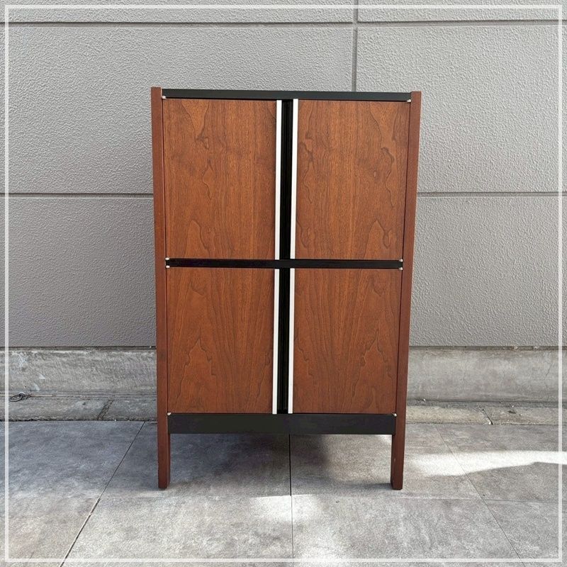 レコード棚 レコード 収納 キャビネット W 590×D 420×H 930 サイドボード 木製 ミッドセンチュリー モダン CA 1202-4