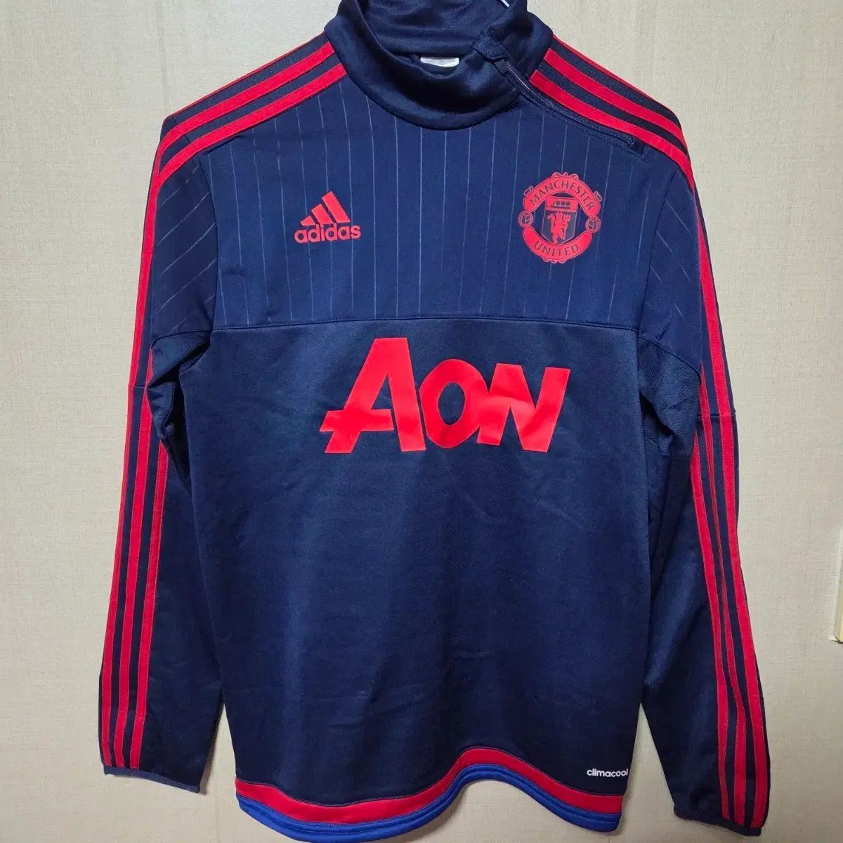 adidas マンチェスターユナイテッド ブラック レッド 長袖シャツ XL