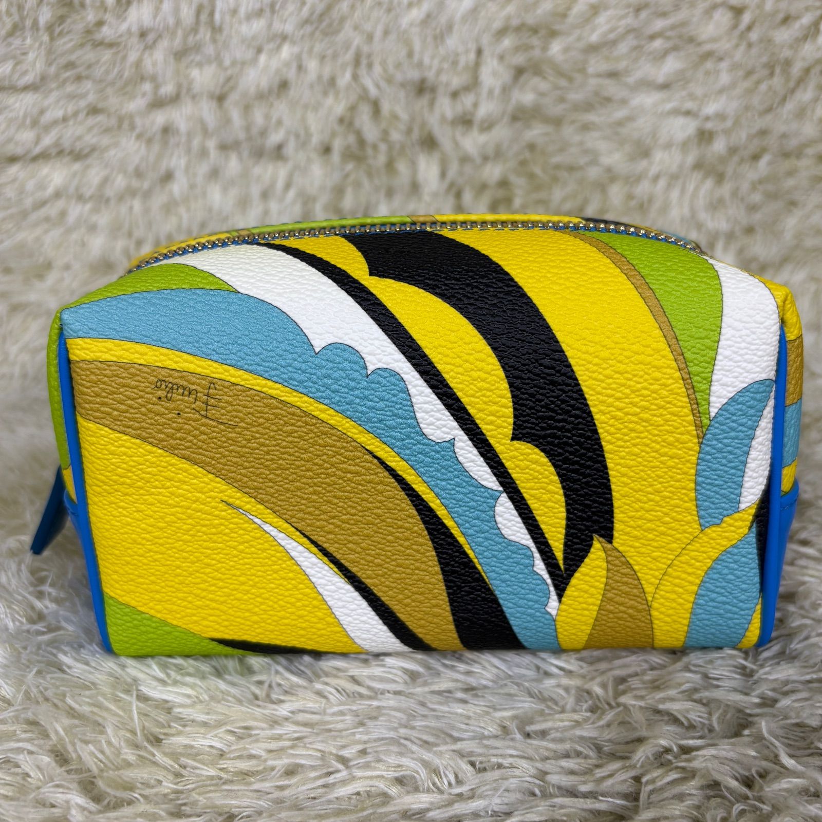 美品】エミリオプッチ ポーチ クラッチ PVC レザー 総柄 マルチカラー